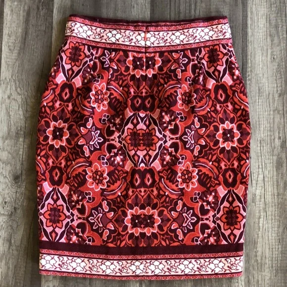 Ann Taylor LOFT Stained Glass Pencil Skirt NEW 0P - Picture 9 of 9